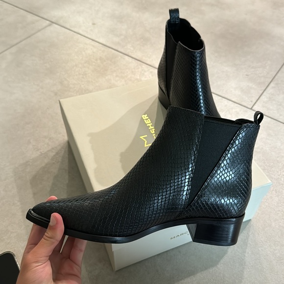 Black snake skin ankle boots - Picture 4 of 4